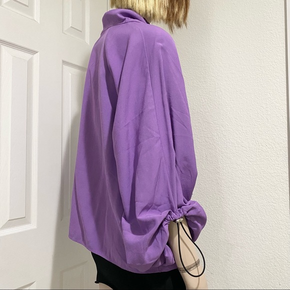 ASOS Purple Lavender Drawcord Cowl Neck Long Sleeve Activewear Top Size 6 - Picture 4 of 13